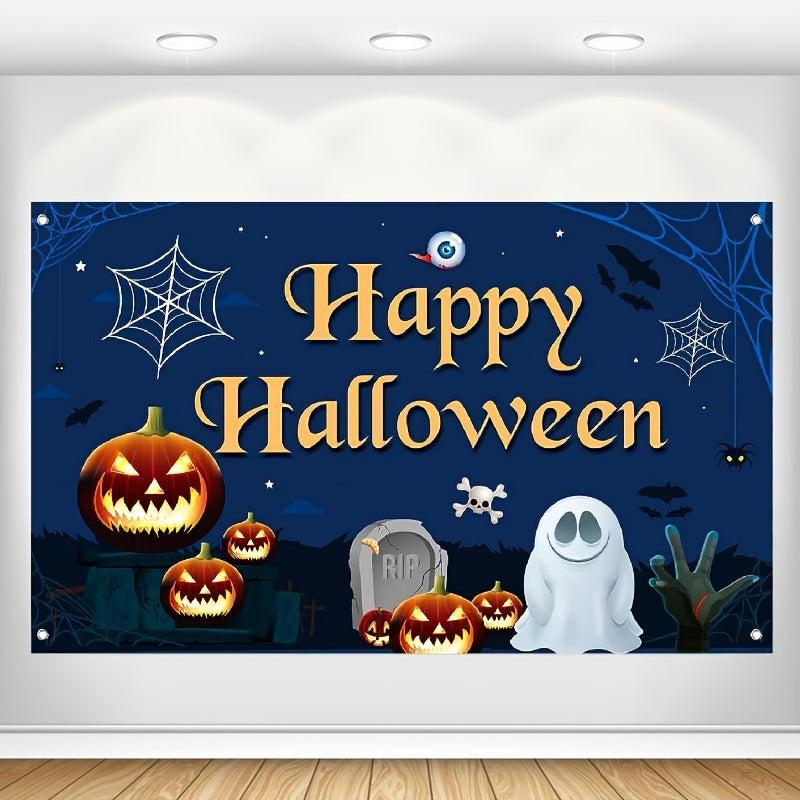 Spooky Happy Halloween Banner Scary Ghost Backdrops for Parties