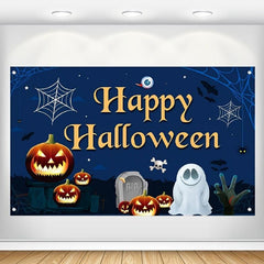 Spooky Happy Halloween Banner Scary Ghost Backdrops for Parties
