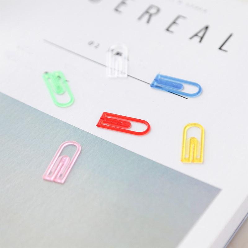 60pcs Paper Clips Set Transparent ABS Plastic Marker Clip File Index Bookmark
