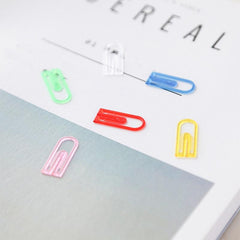 60pcs Paper Clips Set Transparent ABS Plastic Marker Clip File Index Bookmark