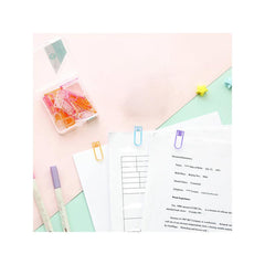 60pcs Paper Clips Set Transparent ABS Plastic Marker Clip File Index Bookmark