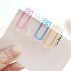 60pcs Paper Clips Set Transparent ABS Plastic Marker Clip File Index Bookmark