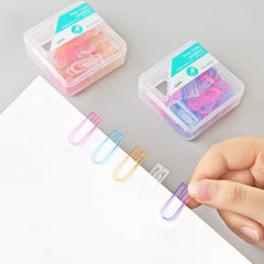 60pcs Paper Clips Set Transparent ABS Plastic Marker Clip File Index Bookmark