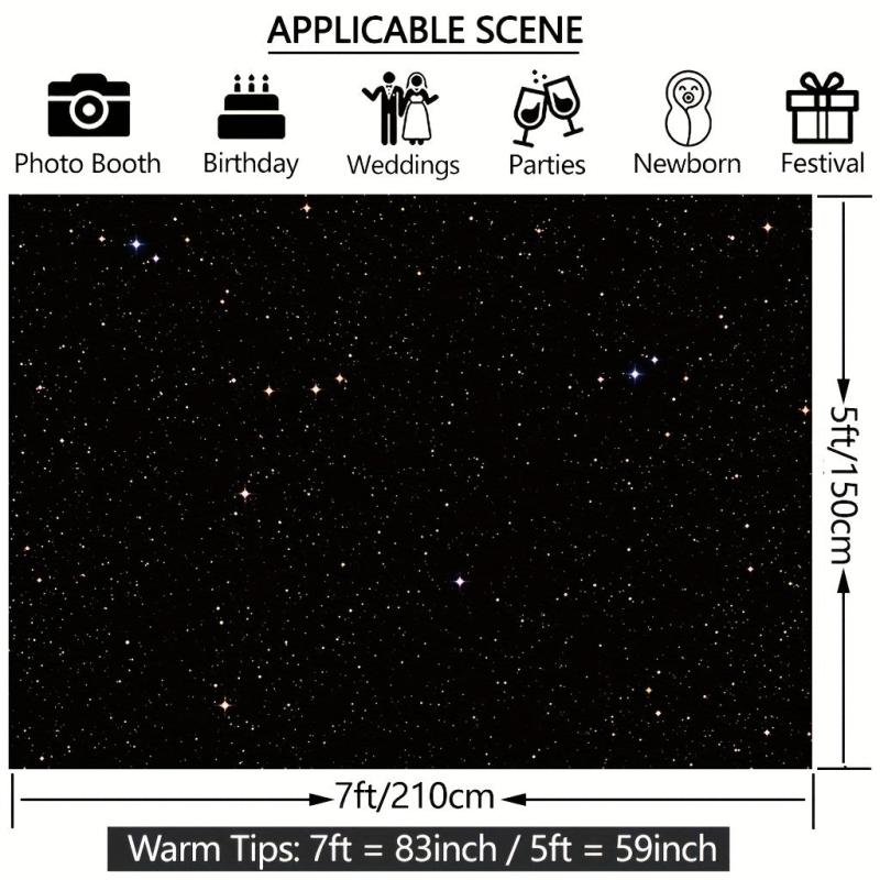 Night Sky Star Backdrop 210 x 149 Perfect for Shower Party Birthday Party