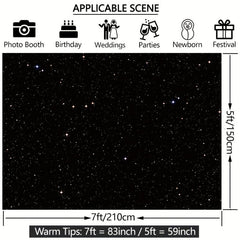 Night Sky Star Backdrop 210 x 149 Perfect for Shower Party Birthday Party