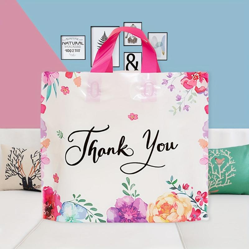5 Colorful Flower Print Gift Bags for Parties, Shopping, Picnics