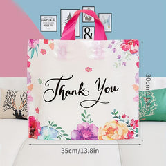 5 Colorful Flower Print Gift Bags for Parties, Shopping, Picnics
