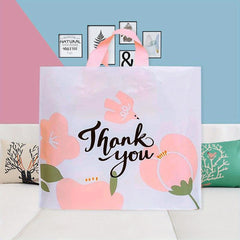 5 Colorful Flower Print Gift Bags for Parties, Shopping, Picnics