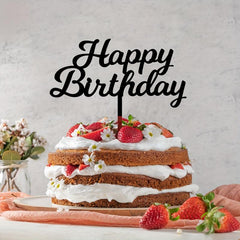 Happy Birthday Acrylic Cake Topper 1pc 3mm Thickness
