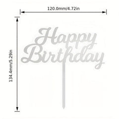 Happy Birthday Acrylic Cake Topper 1pc 3mm Thickness