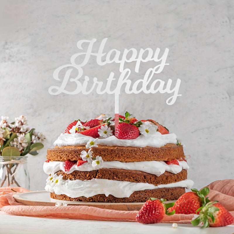 Happy Birthday Acrylic Cake Topper 1pc 3mm Thickness
