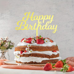 Happy Birthday Acrylic Cake Topper 1pc 3mm Thickness