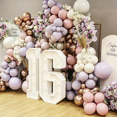 146pcs Lavender Pink Balloon Garland Kit for Baby Shower Wedding