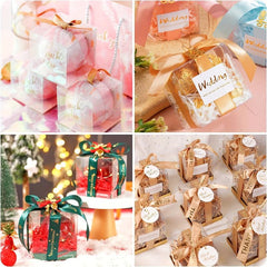 10pcs Clear Candy Boxes Mini Desserts Packing Box Party Favors Box Packs