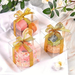 10pcs Clear Candy Boxes Mini Desserts Packing Box Party Favors Box Packs