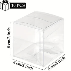 10pcs Clear Candy Boxes Mini Desserts Packing Box Party Favors Box Packs
