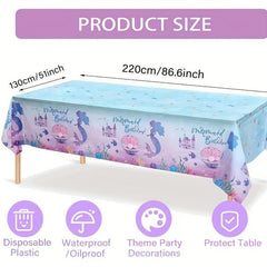 Mermaid Party Tablecloth Cartoon Decoration Supplies Waterproof