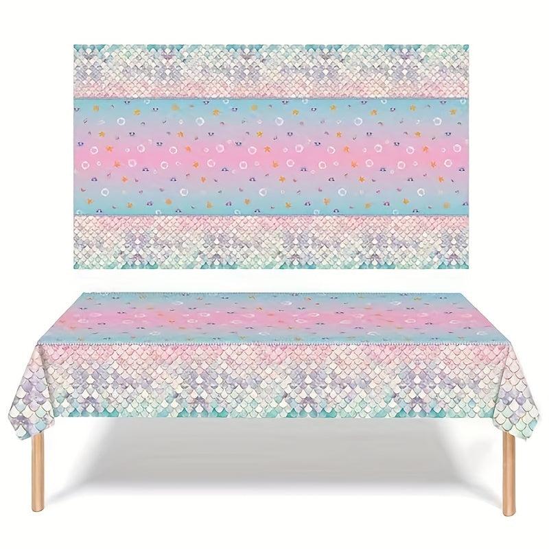 Mermaid Party Tablecloth Cartoon Decoration Supplies Waterproof
