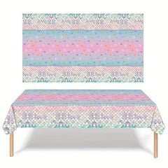 Mermaid Party Tablecloth Cartoon Decoration Supplies Waterproof