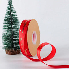 Christmas Party Decorations Packaging Bows Hot Stamping Ribbons