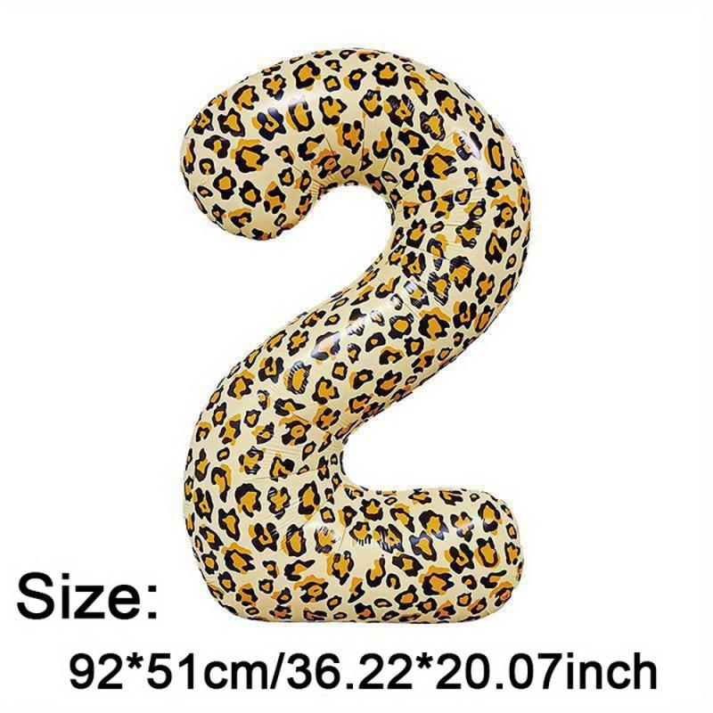 Leopard Print Foil Balloon Animal Number Outdoor Party Decor