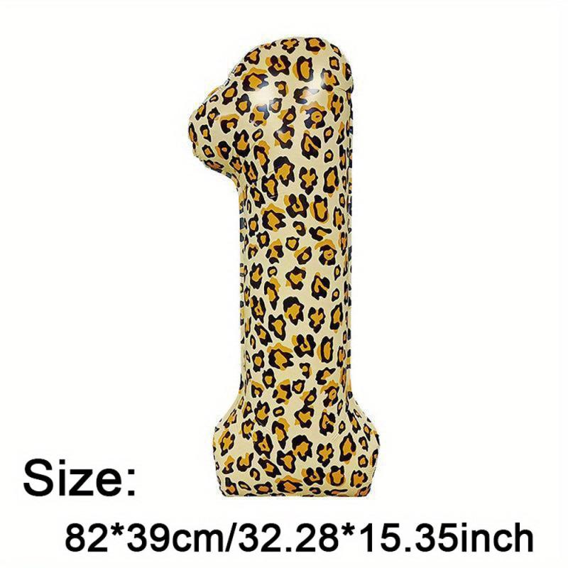 Leopard Print Foil Balloon Animal Number Outdoor Party Decor