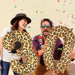 Leopard Print Foil Balloon Animal Number Outdoor Party Decor