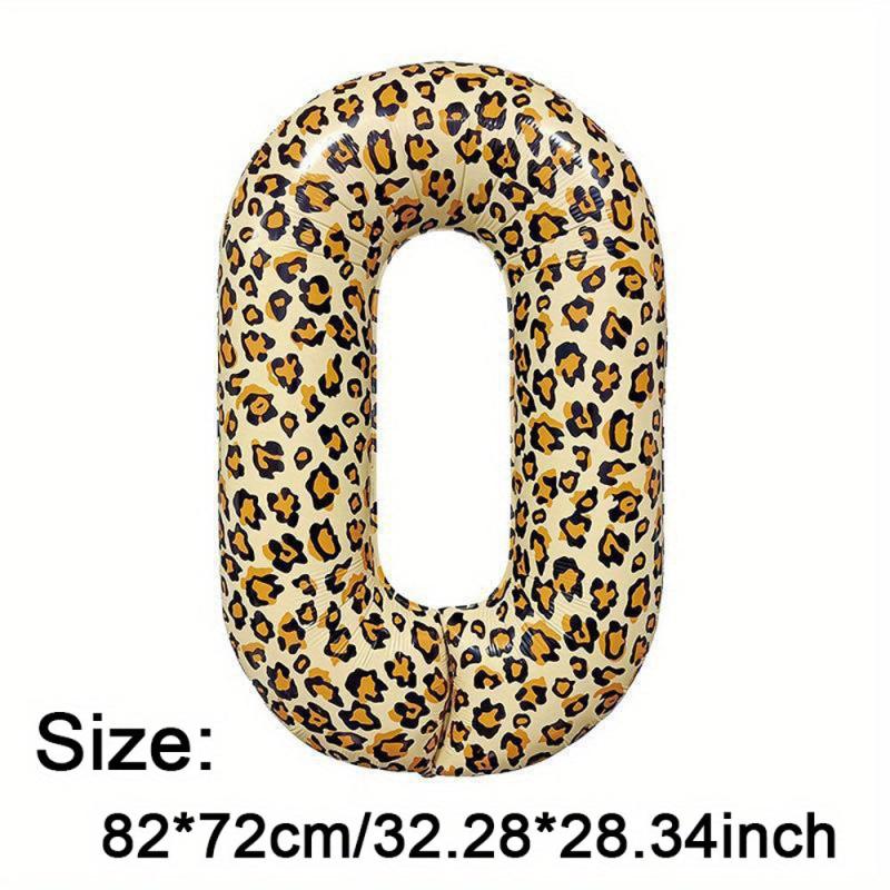 Leopard Print Foil Balloon Animal Number Outdoor Party Decor