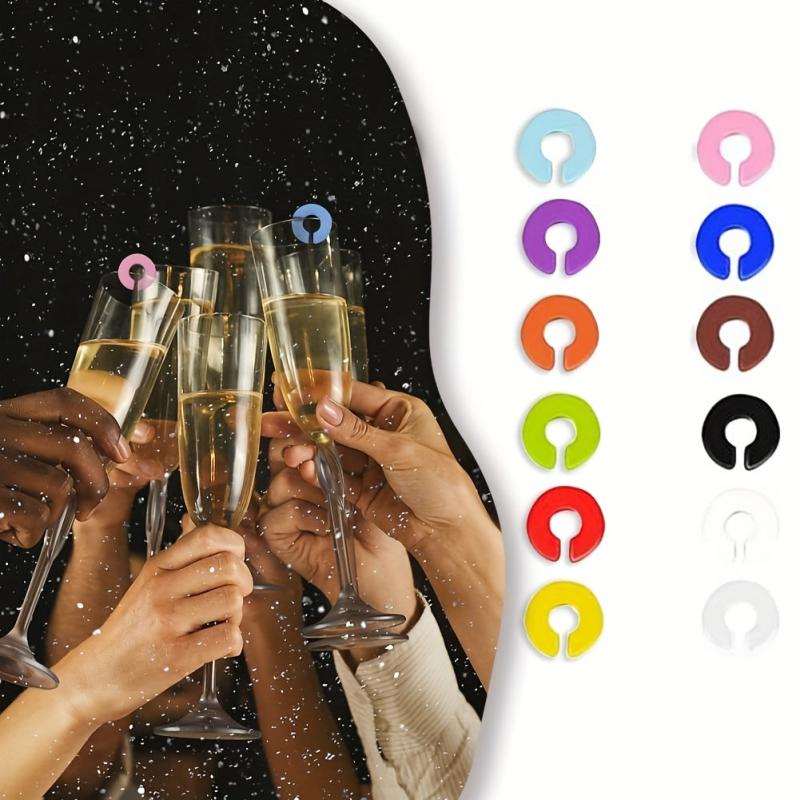 24pcs Wine Glass Markers Silicone Drink Marker for Party Bar