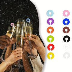24pcs Wine Glass Markers Silicone Drink Marker for Party Bar