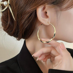 Golden Large Hoop Earrings for Parties, Birthdays, Mother's Day