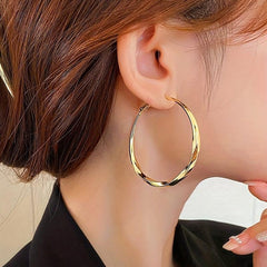 Golden Large Hoop Earrings for Parties, Birthdays, Mother's Day