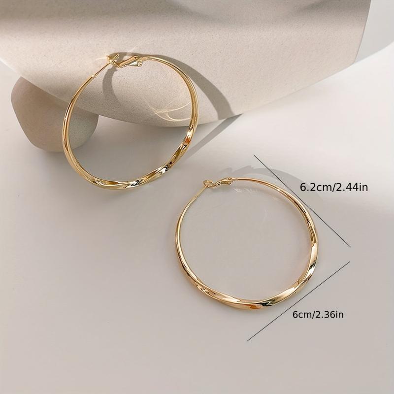 Golden Large Hoop Earrings for Parties, Birthdays, Mother's Day