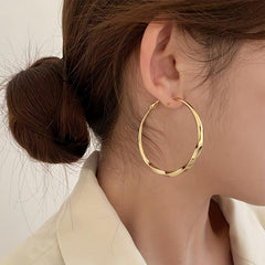 Golden Large Hoop Earrings for Parties, Birthdays, Mother's Day