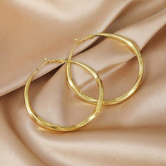 Golden Large Hoop Earrings for Parties, Birthdays, Mother's Day