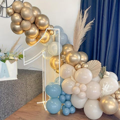 165pcs Slate Golden Balloon Garland Arch Kit for Boys Baby Shower
