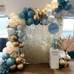 165pcs Slate Golden Balloon Garland Arch Kit for Boys Baby Shower