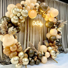 102pcs Coffee Cocoa Balloon Chain Garland Set Party Decoration Supplies
