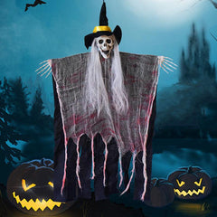Skeleton Hanging Ghost Halloween Decoration With Hat
