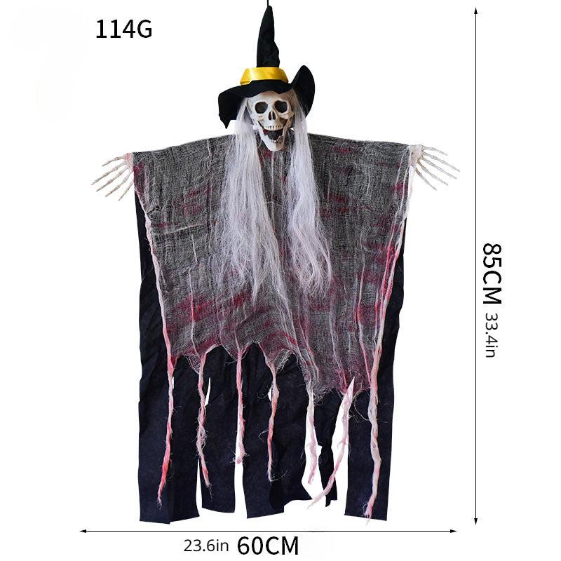 Skeleton Hanging Ghost Halloween Decoration With Hat
