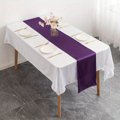 10 Pack Purple Satin Table Runner 30x274 cm Silk Fabric Wedding Banquet Decor