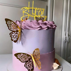 12pcs 3D Butterfly Cake Topper Wedding Birthday Decorations