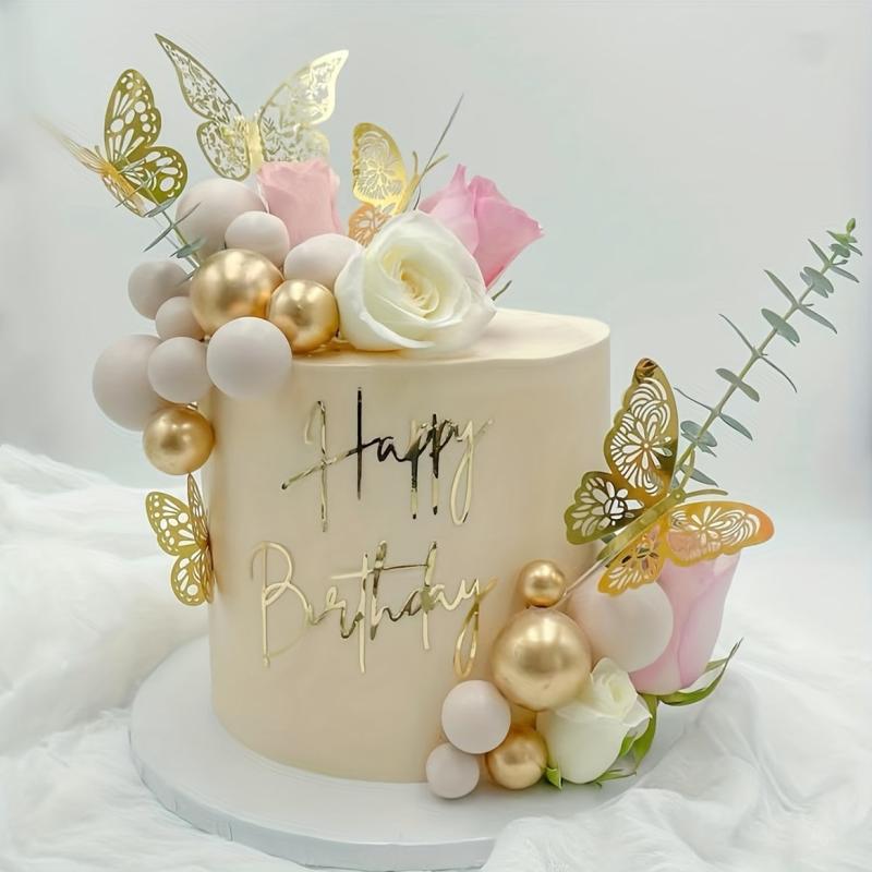 12pcs 3D Butterfly Cake Topper Wedding Birthday Decorations