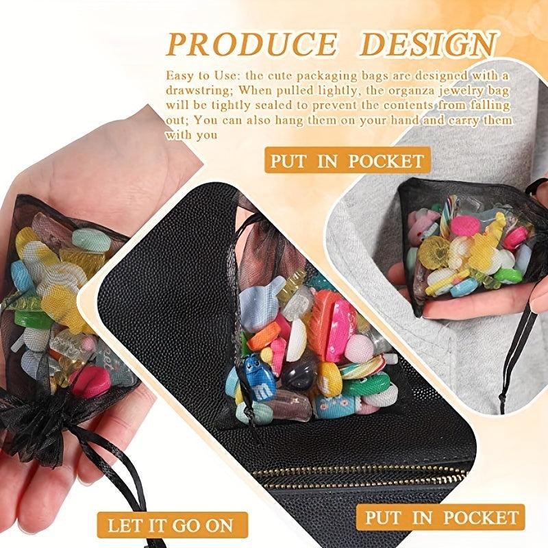 100pcs Organza Drawstring Bag Holiday Goody Bags