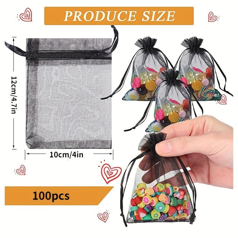 100pcs Organza Drawstring Bag Holiday Goody Bags
