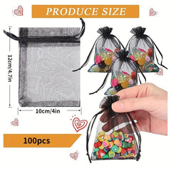 100pcs Organza Drawstring Bag Holiday Goody Bags