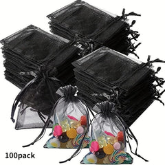 100pcs Organza Drawstring Bag Holiday Goody Bags