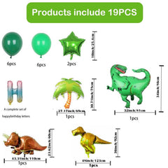 19pcs Dinosaur Balloon Set Birthday Decoration Scene Background Wall