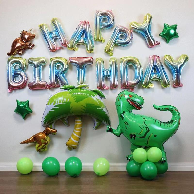 19pcs Dinosaur Balloon Set Birthday Decoration Scene Background Wall