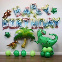 19pcs Dinosaur Balloon Set Birthday Decoration Scene Background Wall